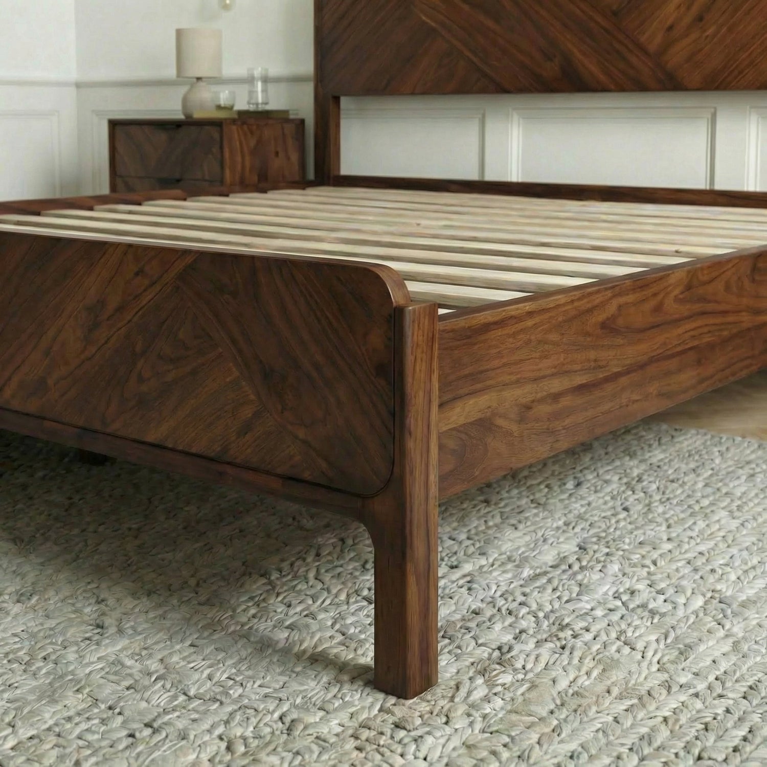 Bifrost Solid Wood Bed Frame in Walnut or Caramel