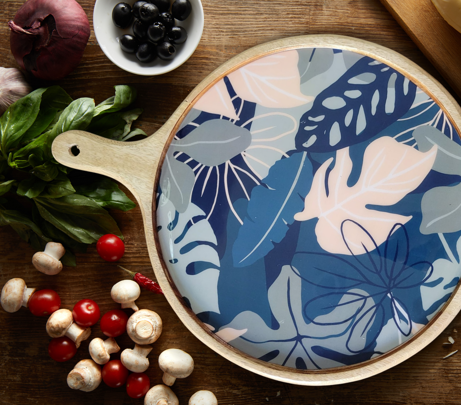 Charcuterie Board/Serving Platter - Floral