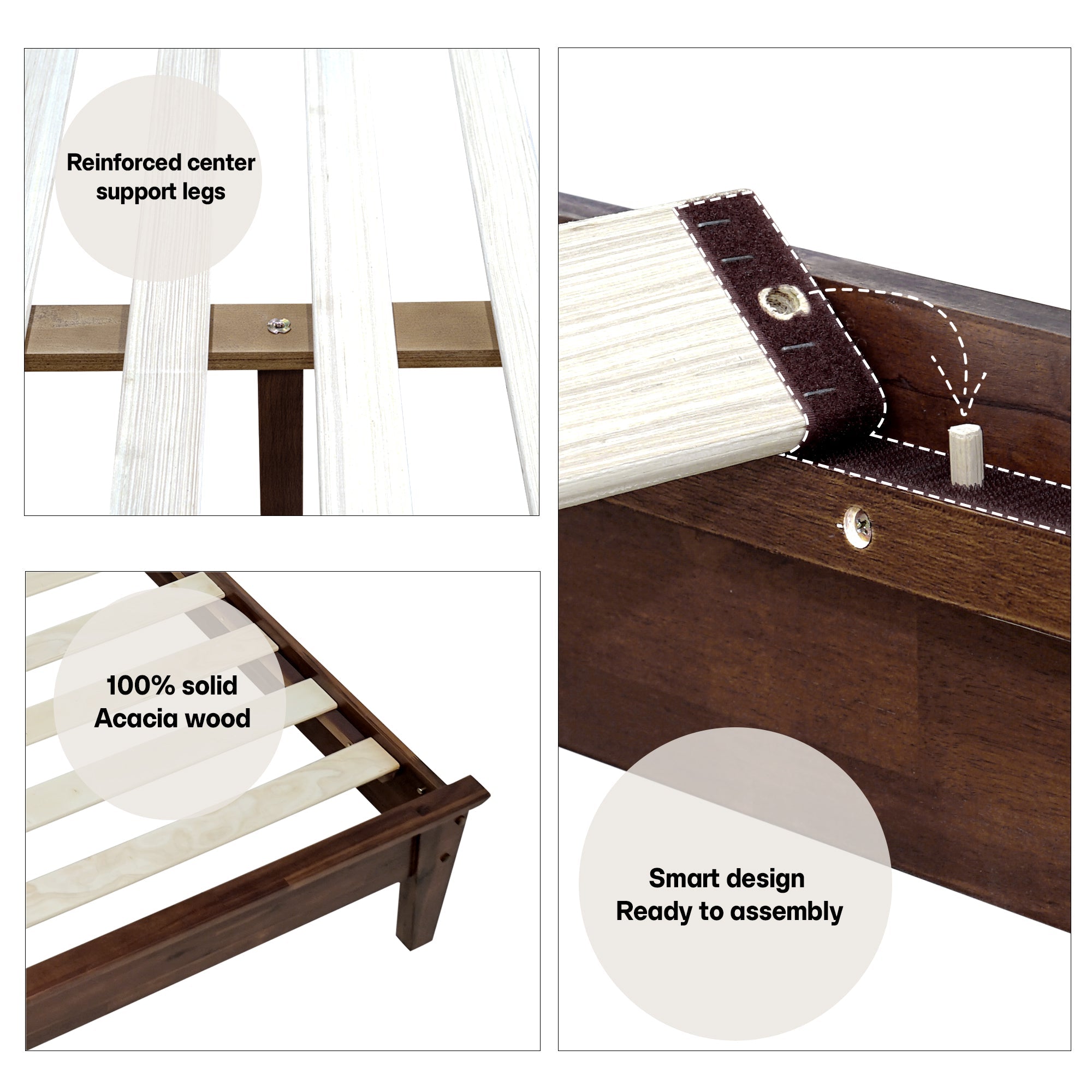 Kaylin Solid Acacia Wood Bed Frame