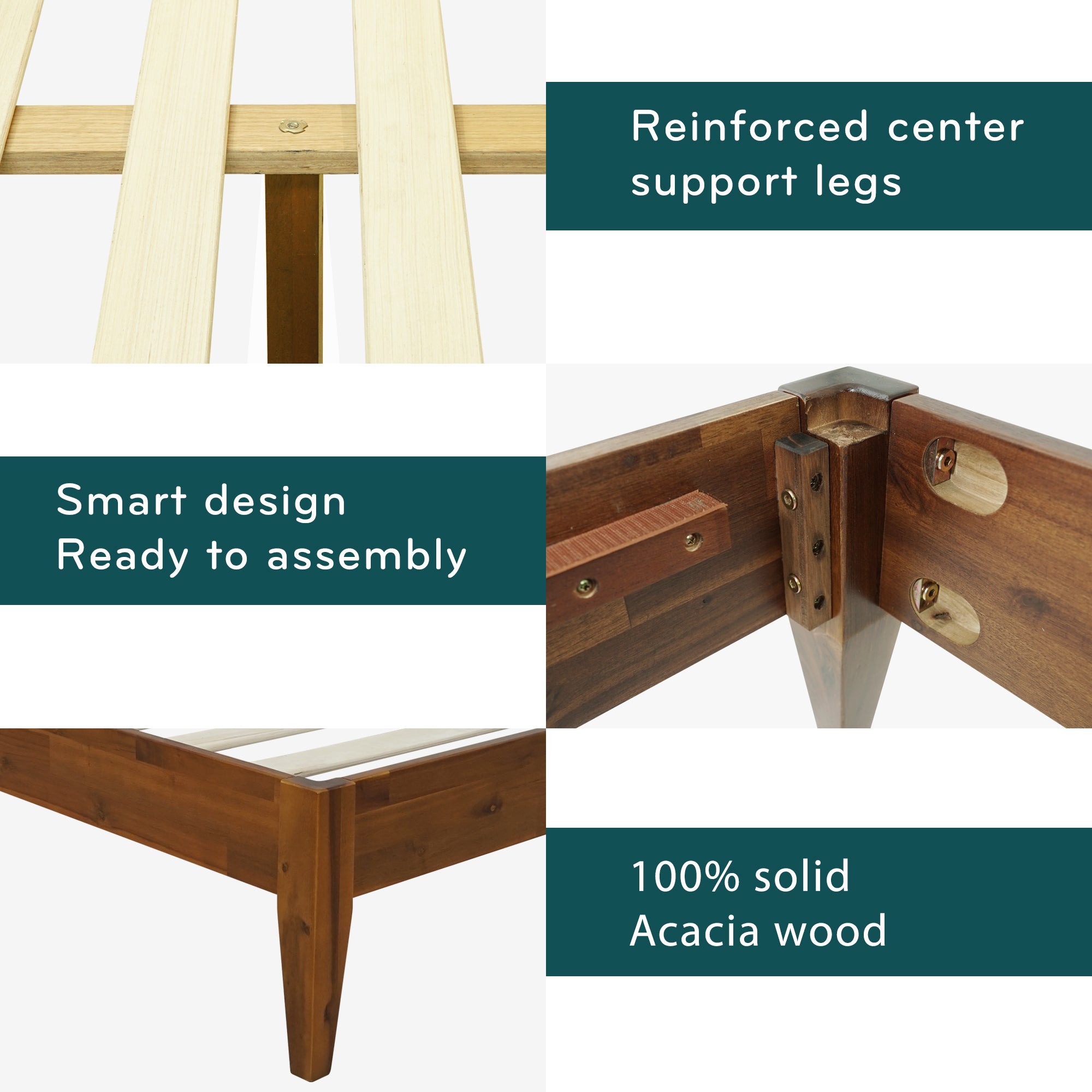 Mervyn Solid Acacia Wood Platform Bed