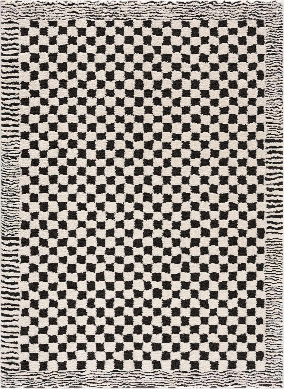 Leryn Black &amp; White Checkered Area Rug