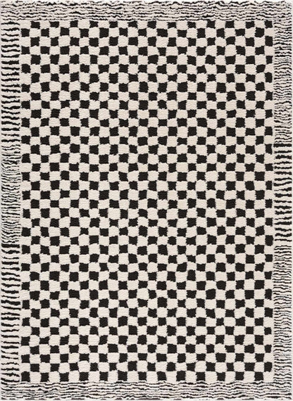 Leryn Black &amp; White Checkered Area Rug