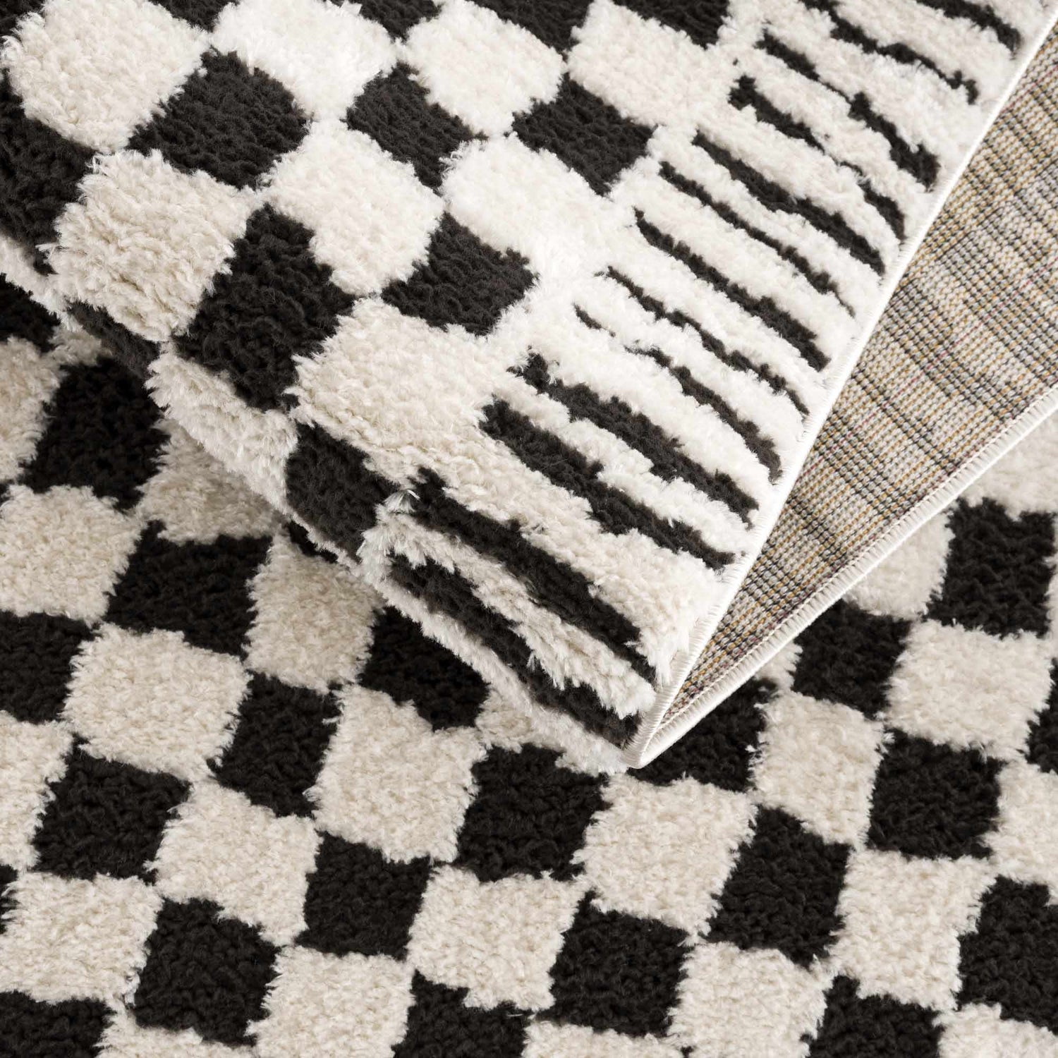 Leryn Black &amp; White Checkered Area Rug