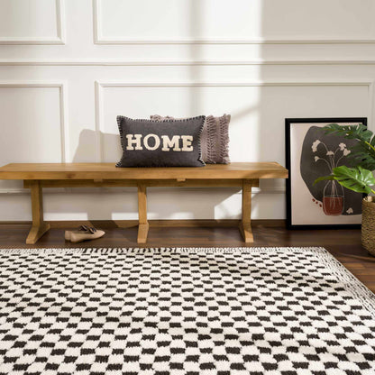 Leryn Black &amp; White Checkered Area Rug