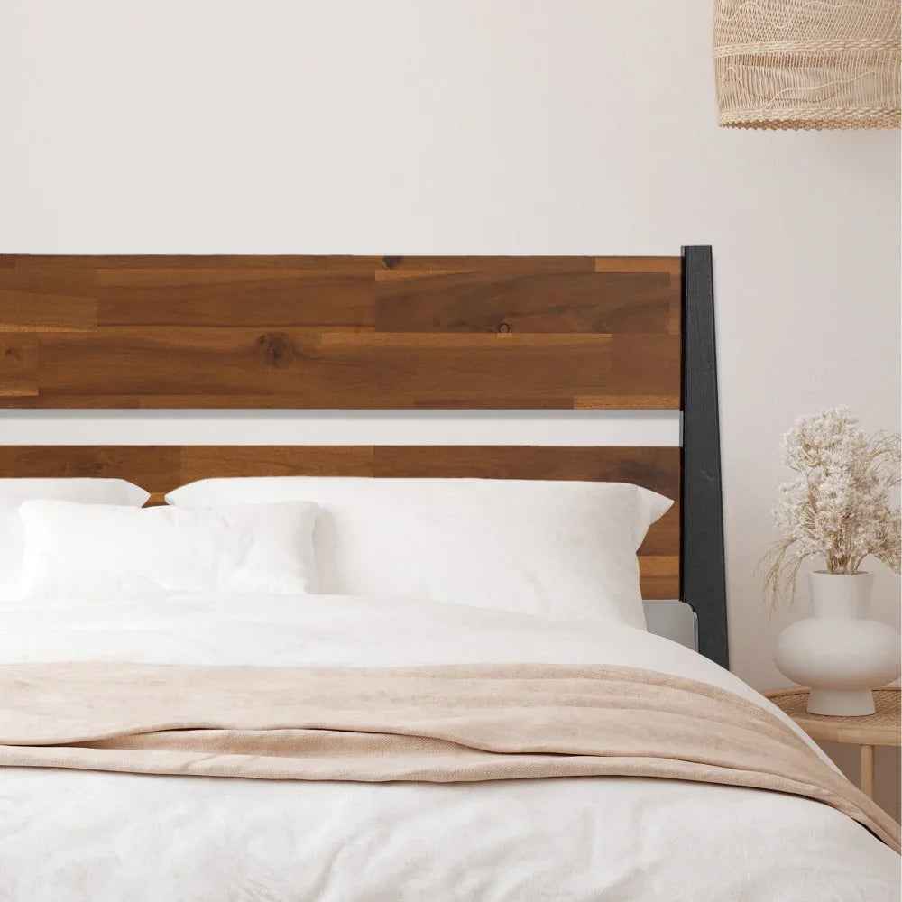 Acacia Callisto Solid Wood Bedframe in Black Ristretto or Walnut Finish