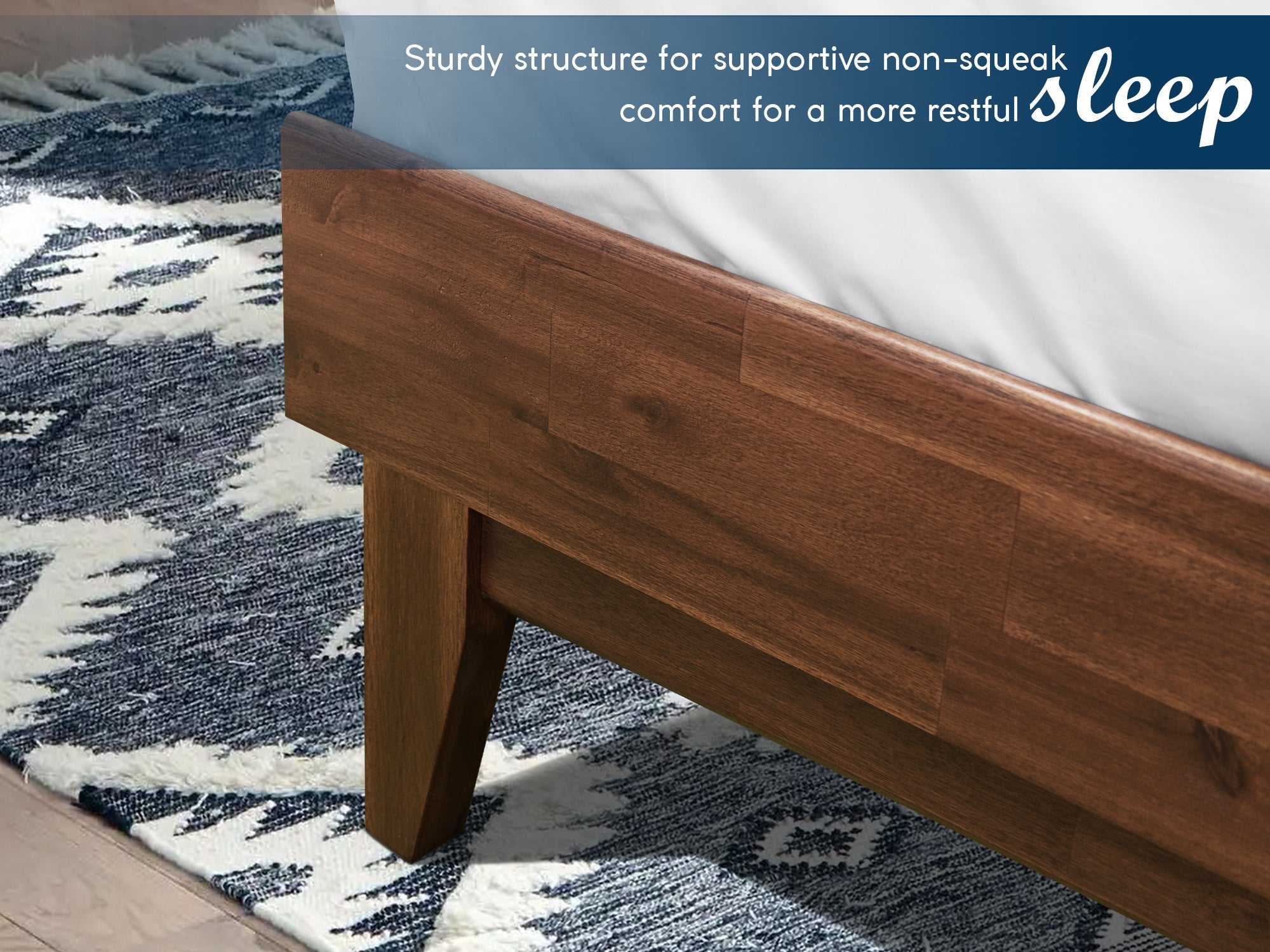 Aurora Acacia Bed Frame &amp; Nightstand Set - 2 Finishes