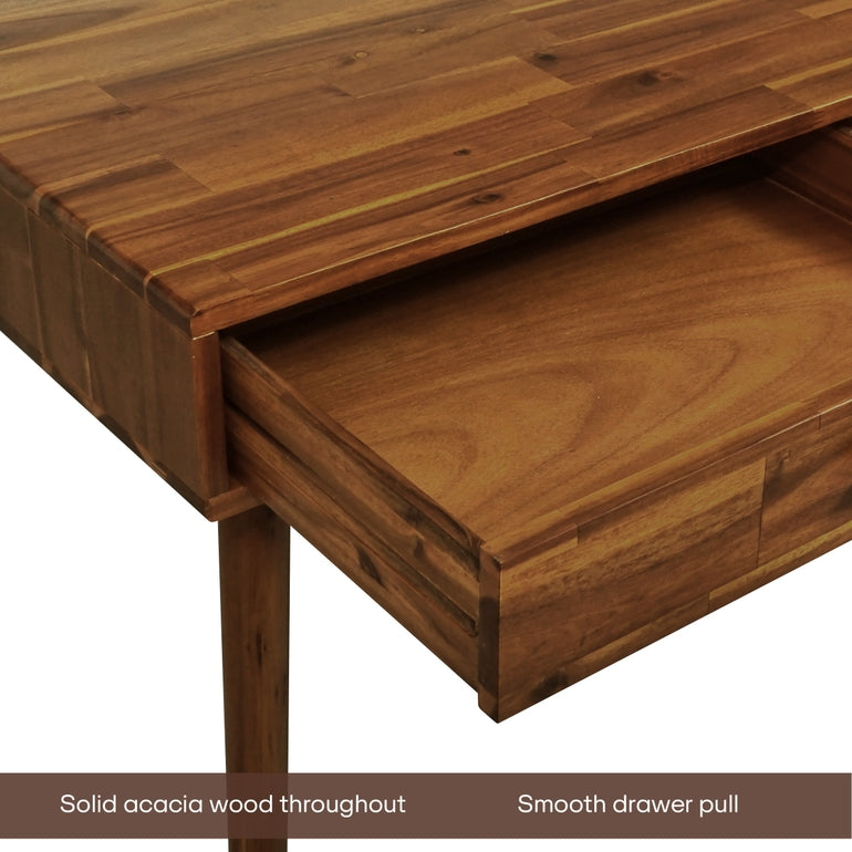 Acacia Lagom 48" Solid Wood Work Desk with Drawers In Multiple Finishes