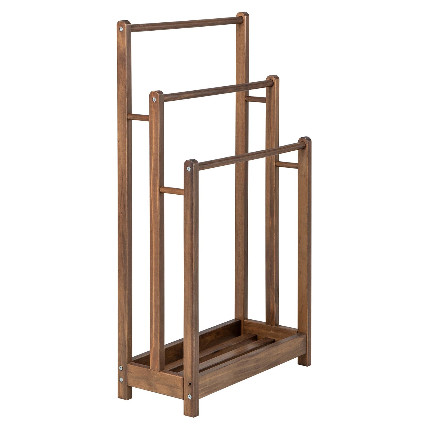 Freestanding Towel Rack in Rustic Brown