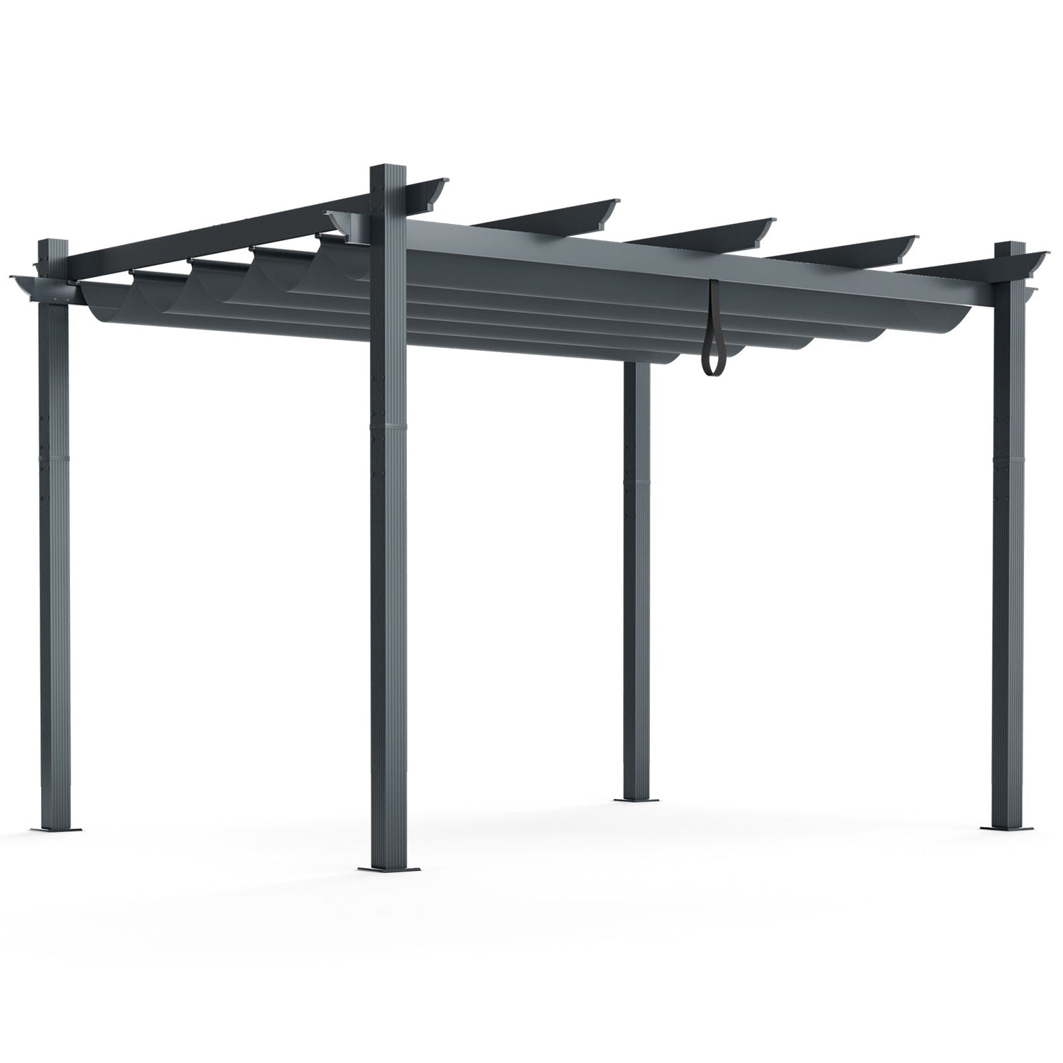 10 x 12 Feet Outdoor Pergola with Retractable Canopy - 3 Colors