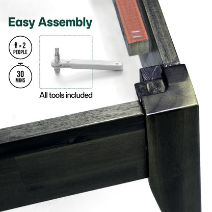 Emery Solid Acacia Wood Bed Frame - Multiple Finishes