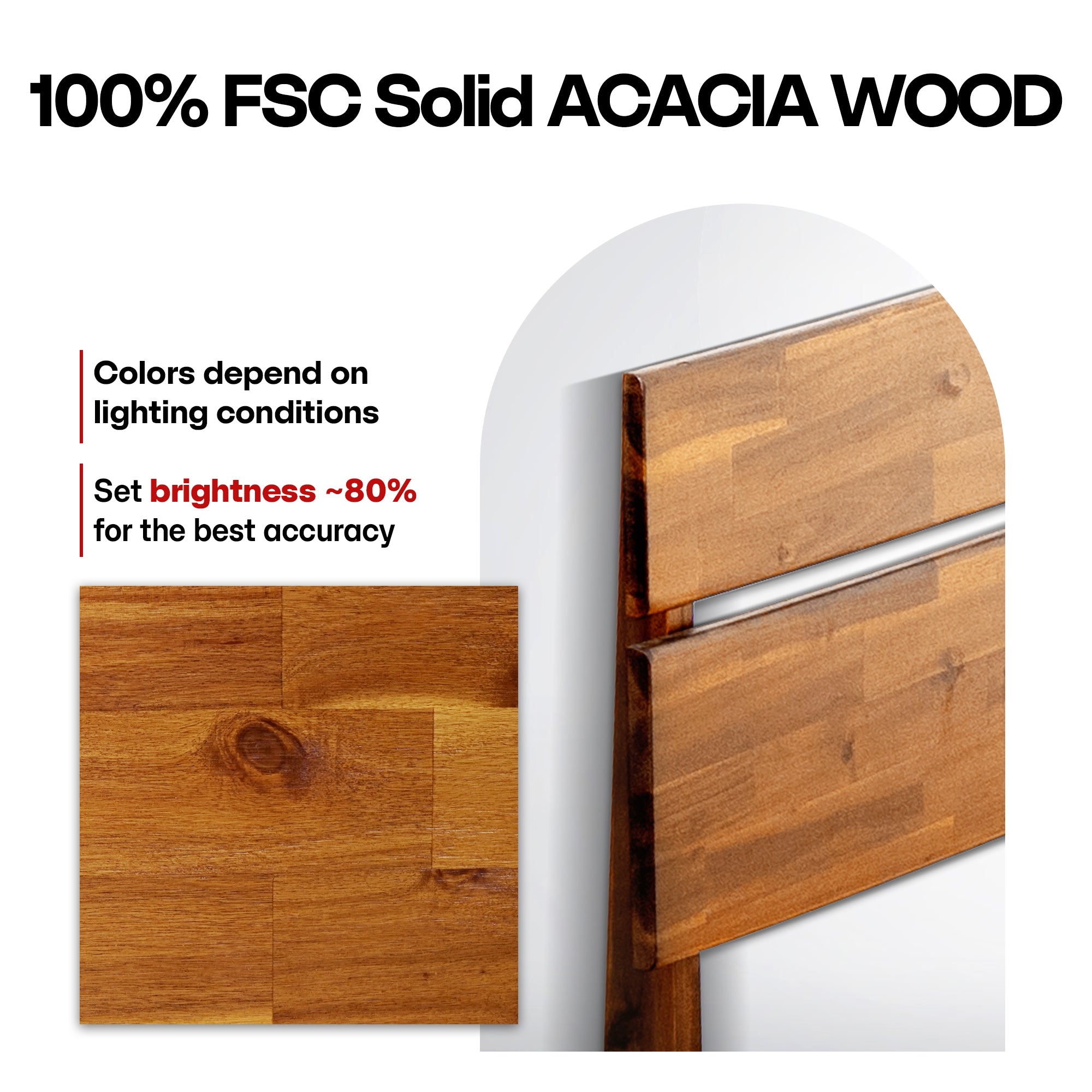 Aurora Acacia Solid Wood Bed Frame - Mocha, Walnut, Caramel, Chocolate