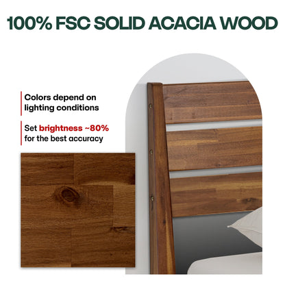 Emery Solid Acacia Wood Bed Frame - Multiple Finishes