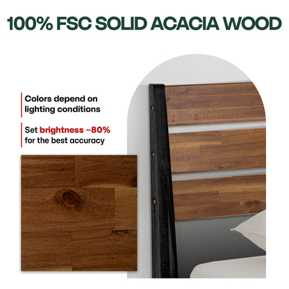 Emery Solid Acacia Wood Bed Frame - Multiple Finishes