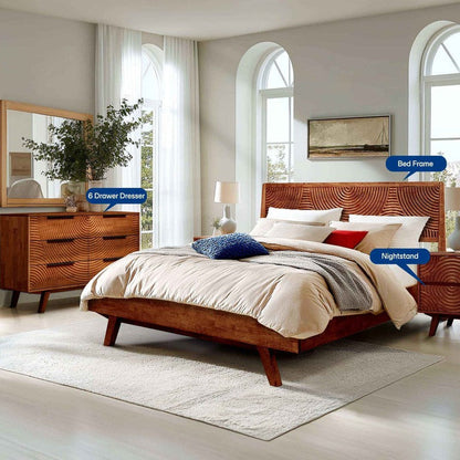 Harmony Solid Wood Dresser in Caramel or Walnut