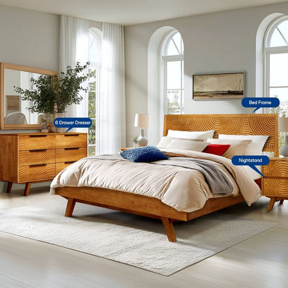 Harmony Solid Wood Dresser in Caramel or Walnut
