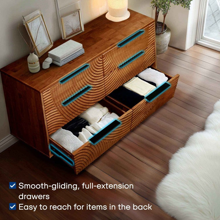 Harmony Solid Wood Dresser in Caramel or Walnut