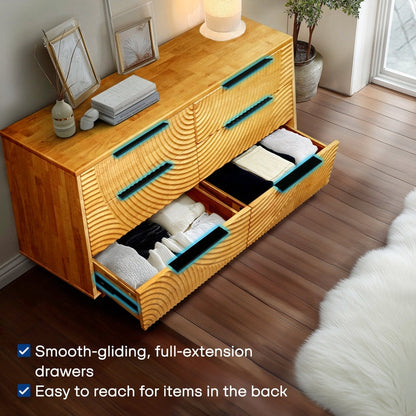 Harmony Solid Wood Dresser in Caramel or Walnut