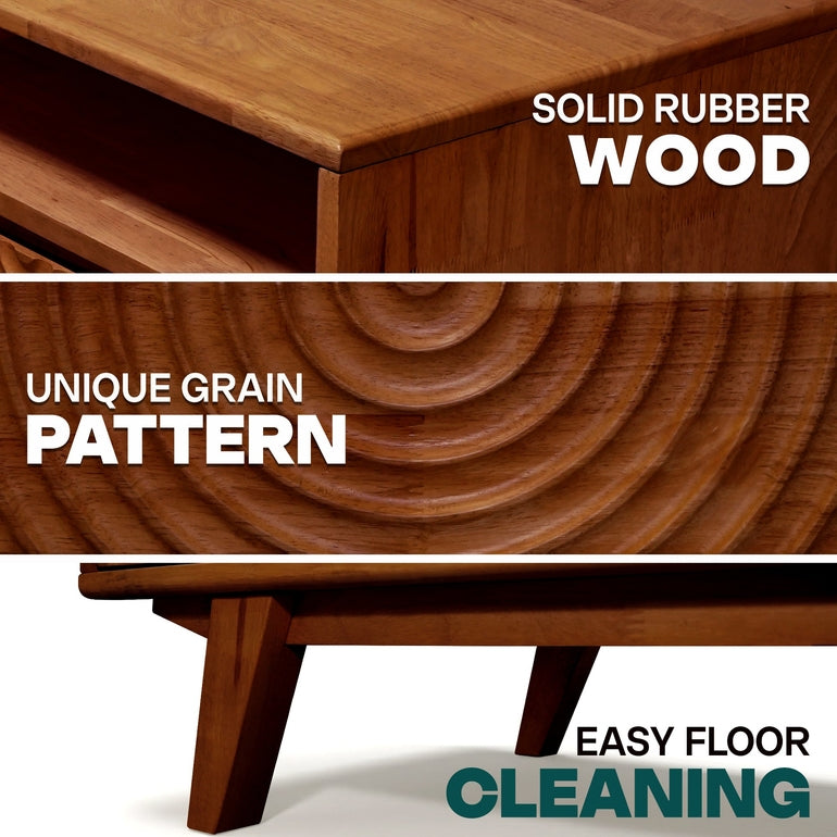 Harmony Solid Acacia Coffee Table with Drawers &amp; Open Storage - 3 Colors