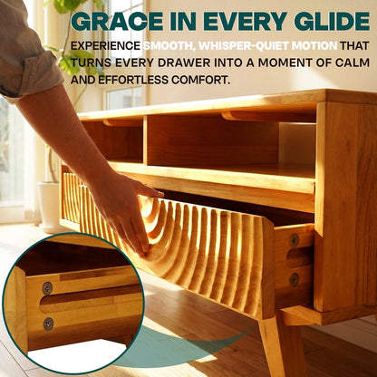 Harmony Solid Acacia Coffee Table with Drawers &amp; Open Storage - 3 Colors