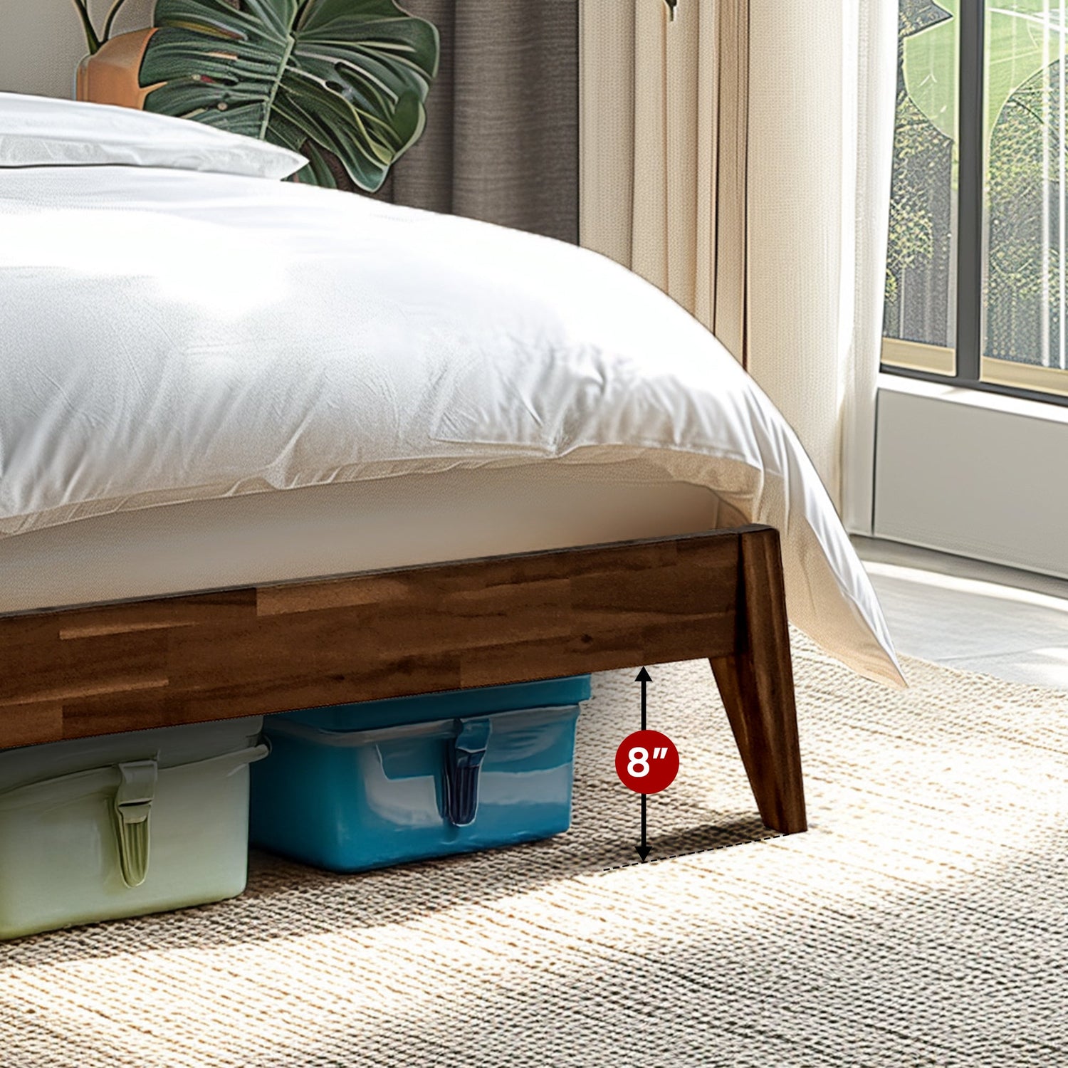 Emery Solid Acacia Wood Bed Frame - Multiple Finishes