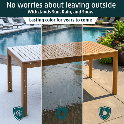 Classic Acacia Wood Outdoor Dining Table for 6