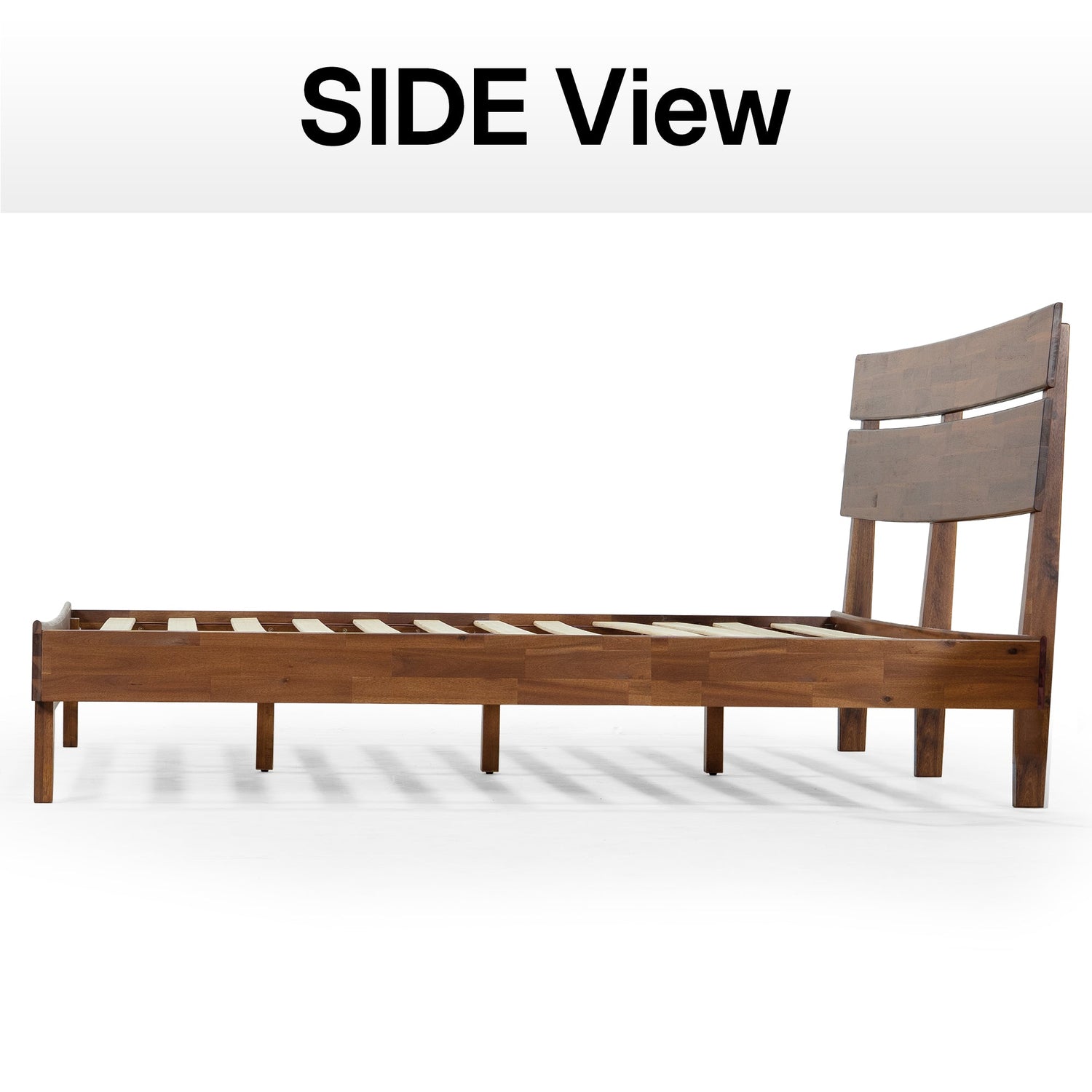 Aurora Acacia Solid Wood Bed Frame - Mocha, Walnut, Caramel, Chocolate