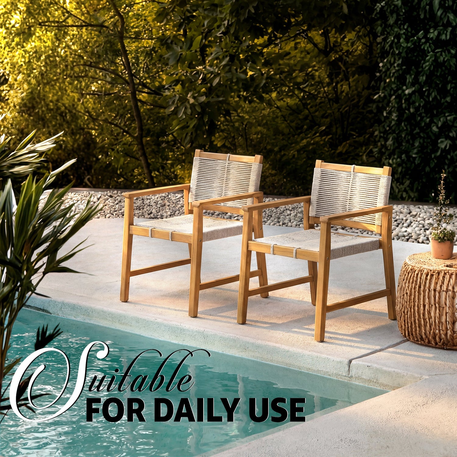 Heritage Wide Indoor/Outdoor Armchairs - Set of 2