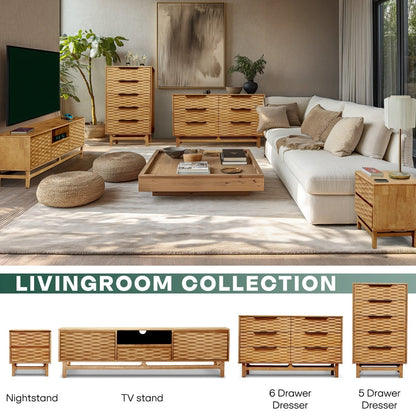 Acacia Elara Dresser with 5 Drawers for Stylish Storage Solutions - 2 Colors