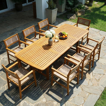 Extendable Indoor/Outdoor Acacia Wood Dining Table