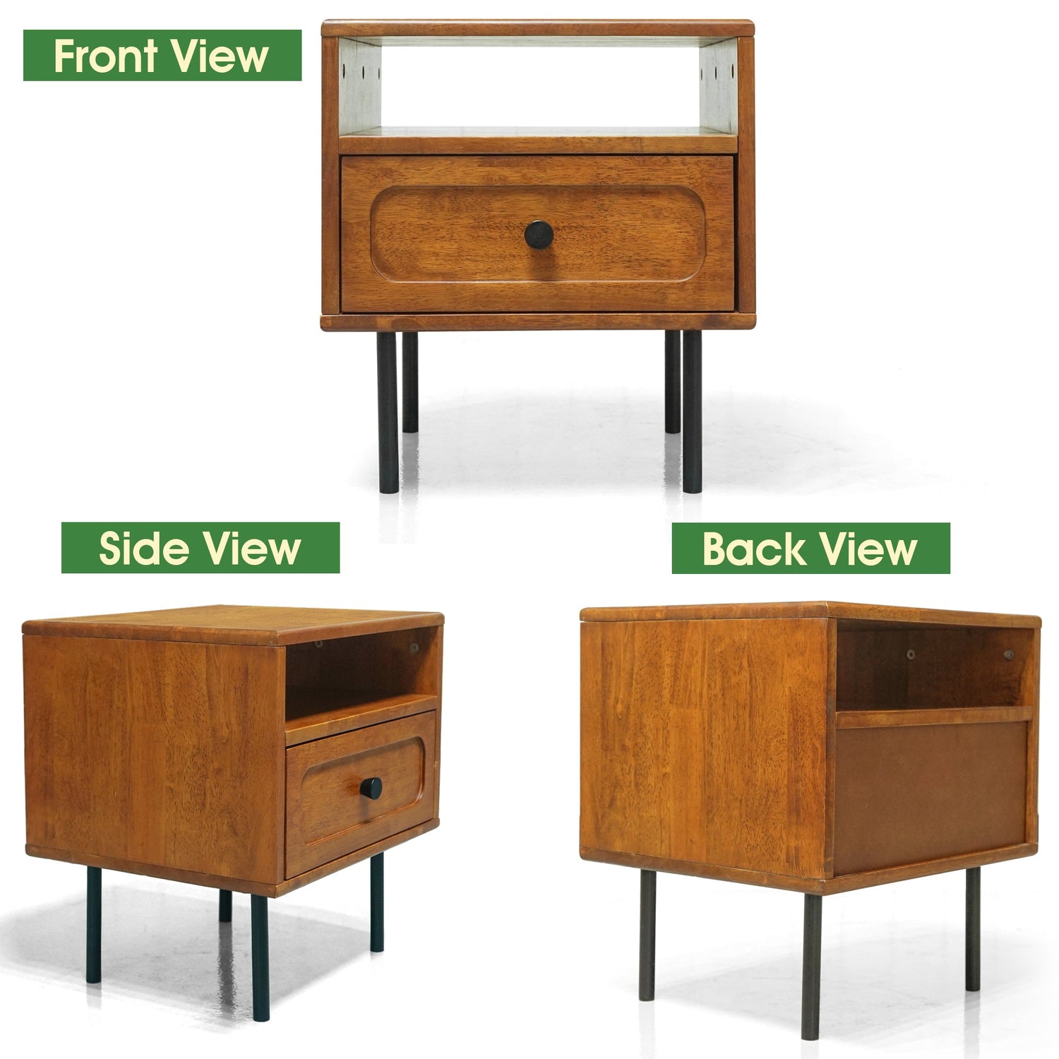 Savana Solid Wood Single-Drawer Nightstand