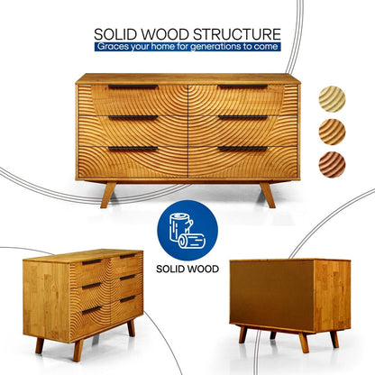 Harmony Solid Wood Dresser in Caramel or Walnut