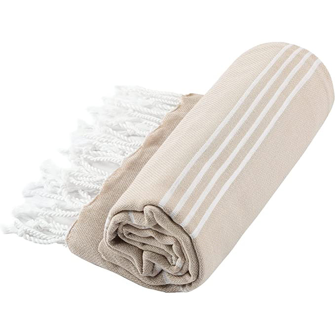 Pure Series Handwoven Turkish Towel - Beige