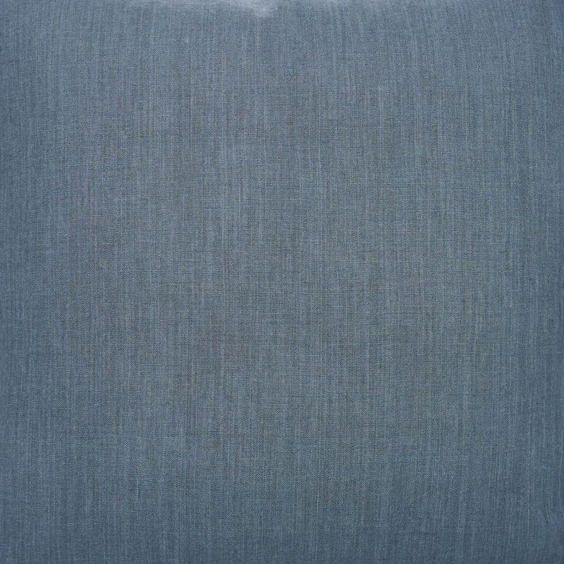 Handcrafted Solid Blue Linen Pillow Cover