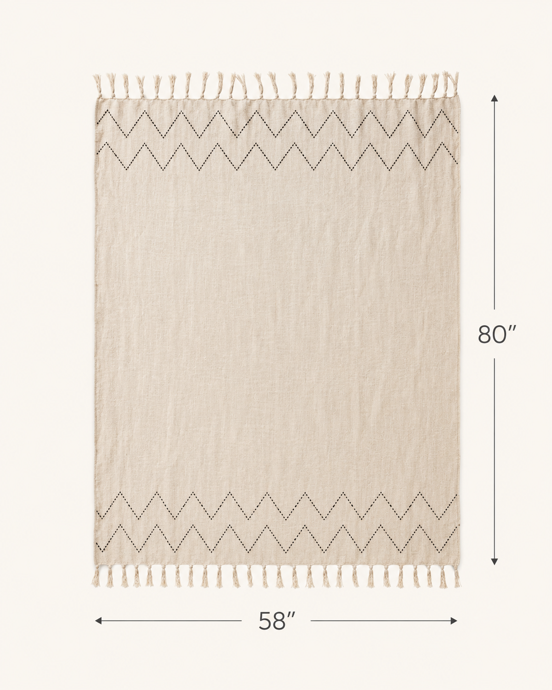 Hand Loomed Cotton Blanket in Black Motif