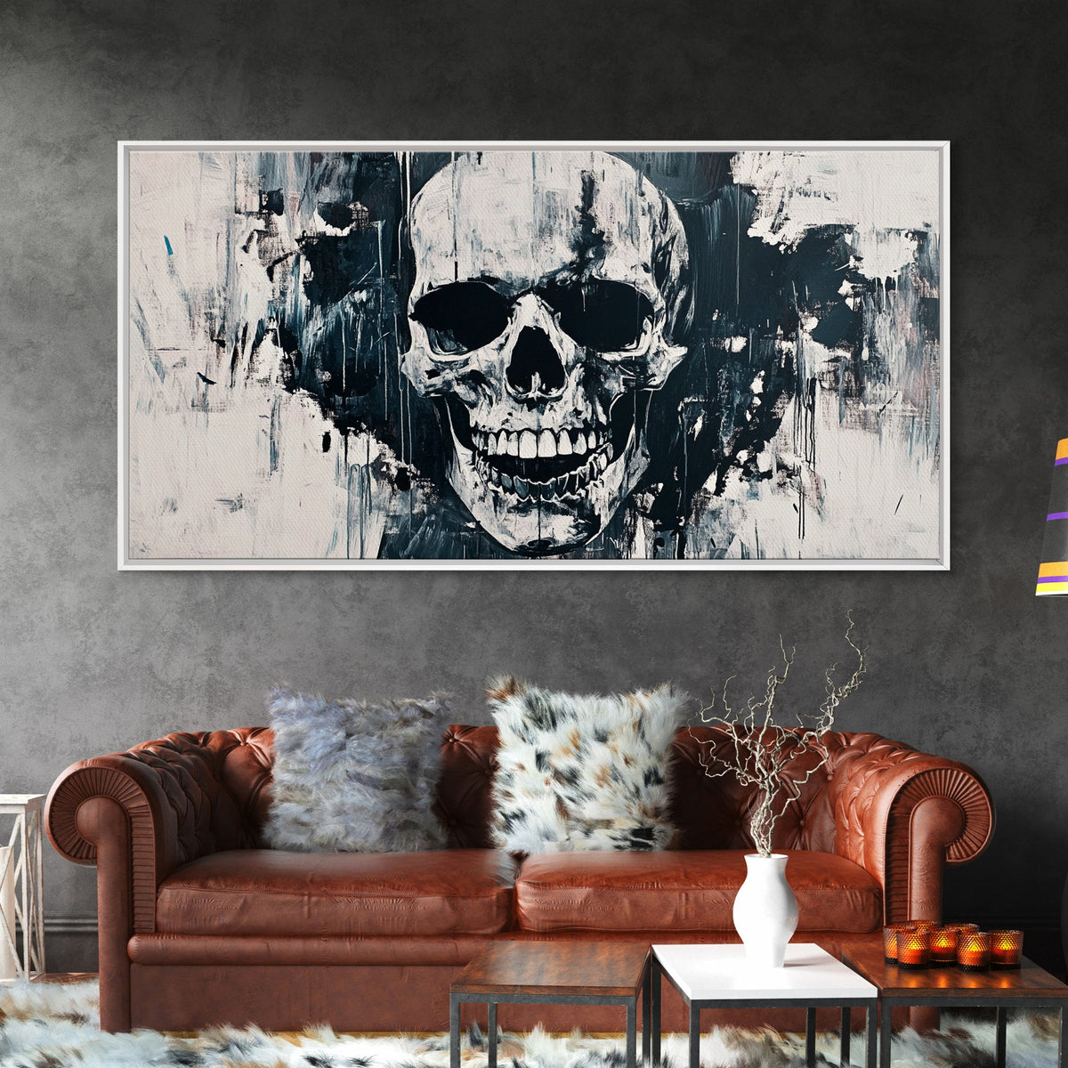 Gothic Skull Art Canvas Print