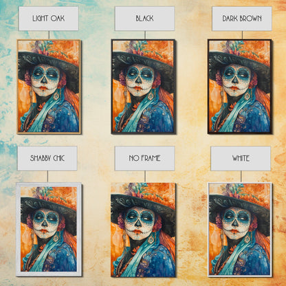Dia De Los Muertos Framed Canvas Wall Art