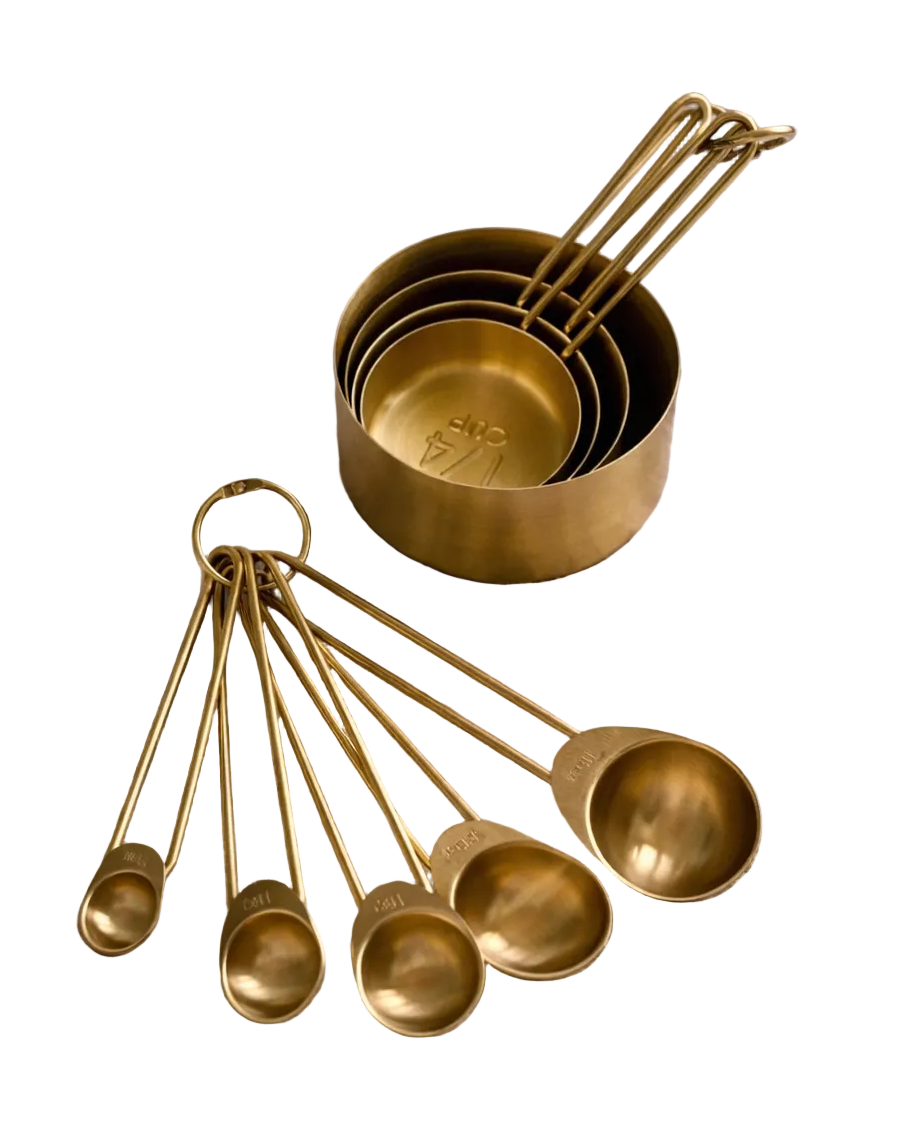 Solid Gold Measuring Cups &amp; Spoons, Set of 9