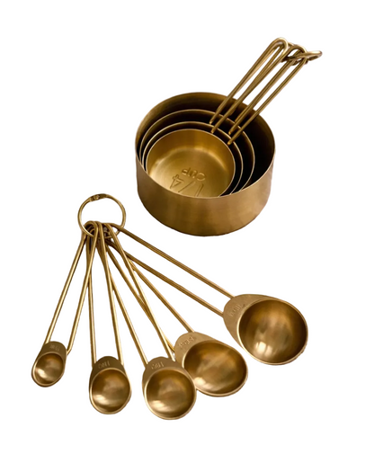 Solid Gold Measuring Cups &amp; Spoons, Set of 9