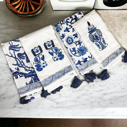 Blue Chinoiserie Tea Towels