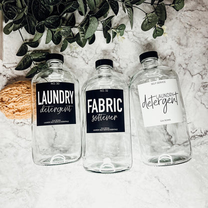 32oz Glass Bottles with Customized Labels - Clear