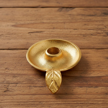 Antique Style Golden Candlestick Holder Dish