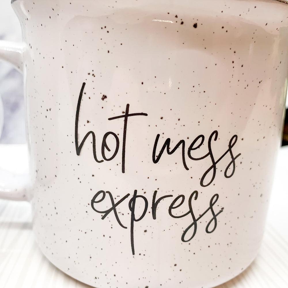 Hot Mess Express Black Rim Campfire Mug