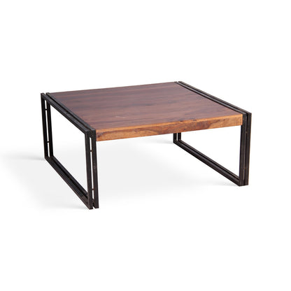 Sheesham Wood Coffee Table With Iron Legs