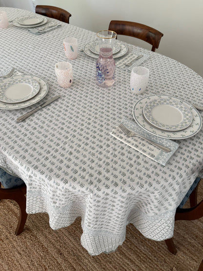 Claire Blockprint Tablecloth in Serene - Set of 4
