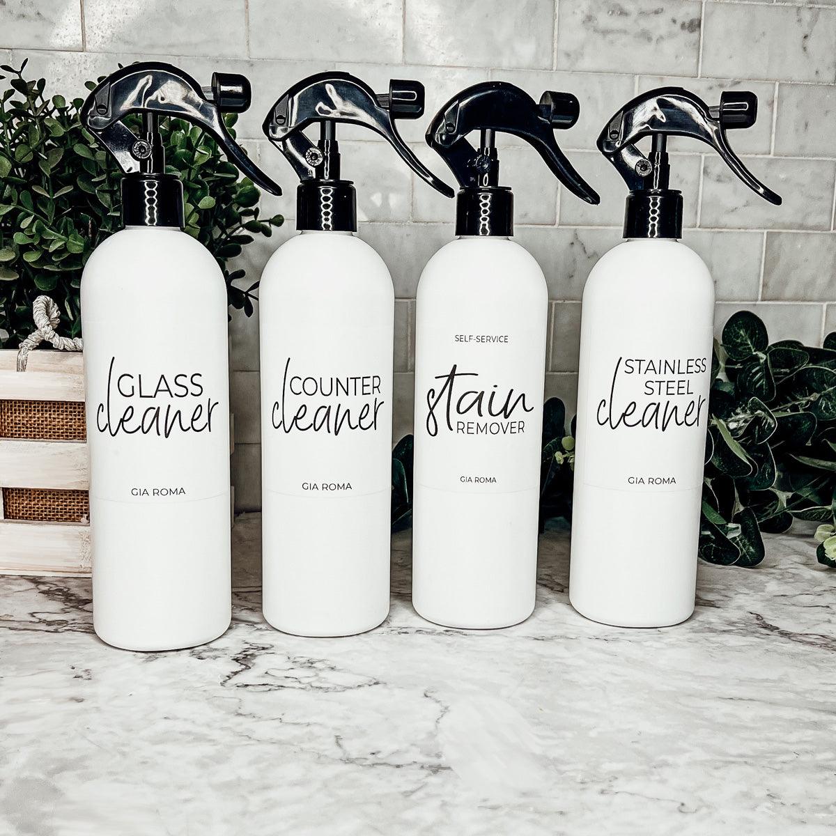 16oz Plastic Cleaning Bottles with Customized Labels