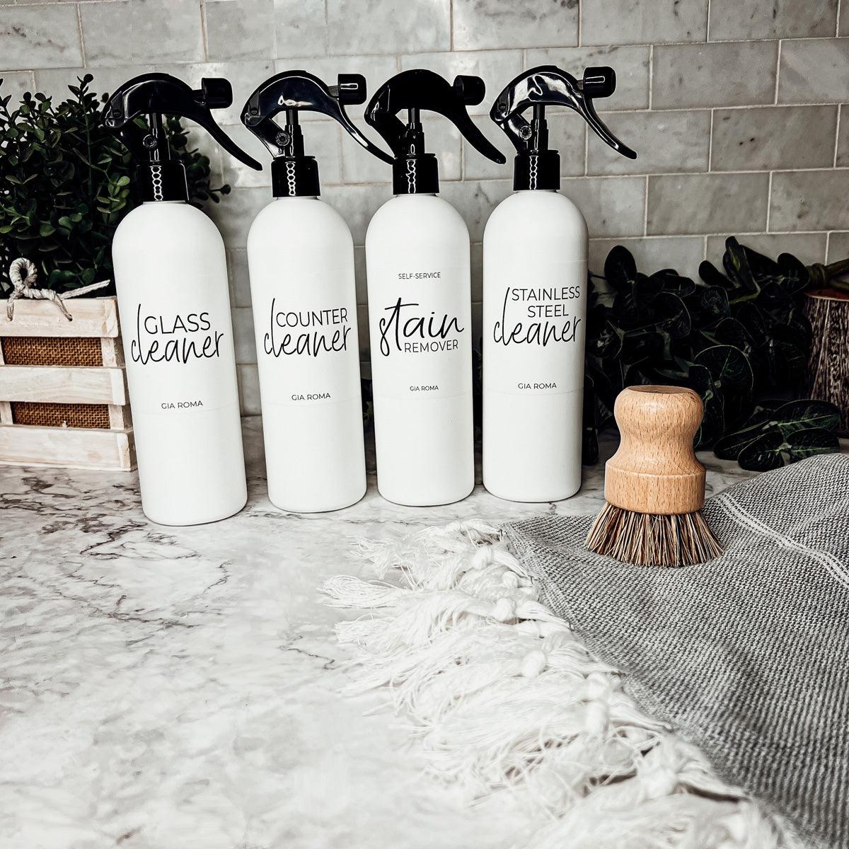 16oz Plastic Cleaning Bottles with Customized Labels