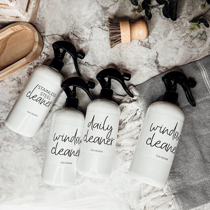 16oz Plastic Cleaning Bottles with Customized Labels