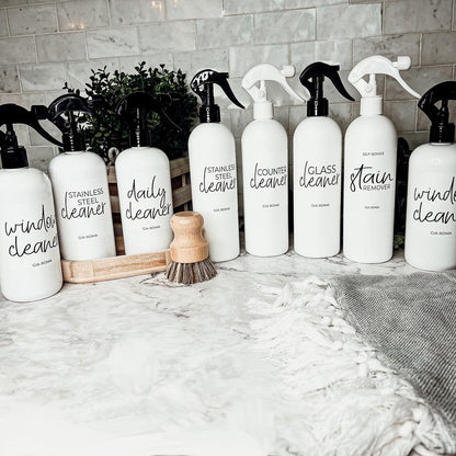16oz Plastic Cleaning Bottles with Customized Labels