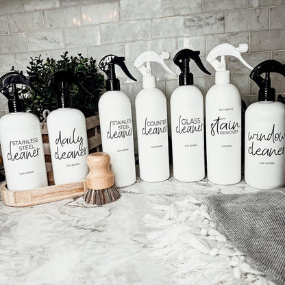 16oz Plastic Cleaning Bottles with Customized Labels