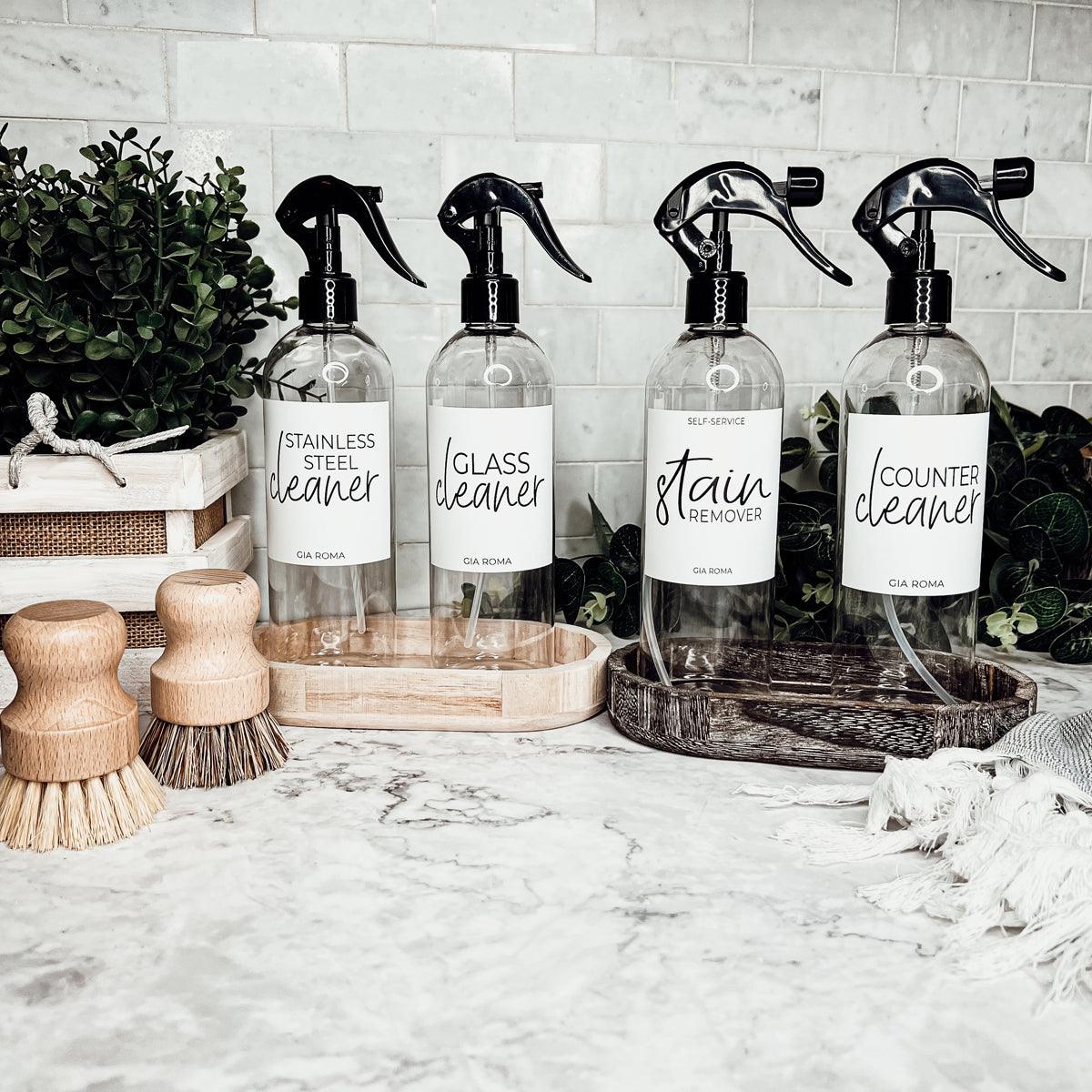 16oz Plastic Cleaning Bottles with Customized Labels